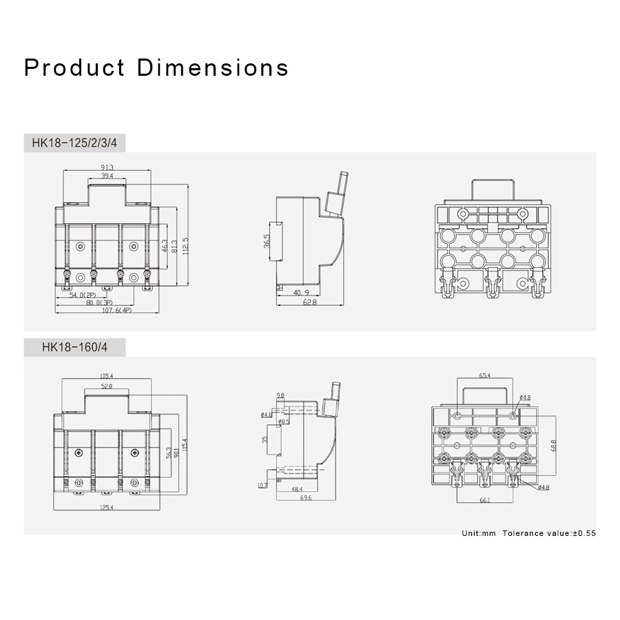 Dimensions Of Knife Switch